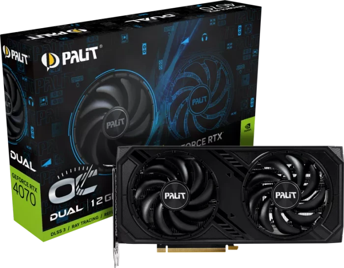 Palit GeForce RTX 4070 Dual OC, 12GB GDDR6X, HDMI, 3x DP