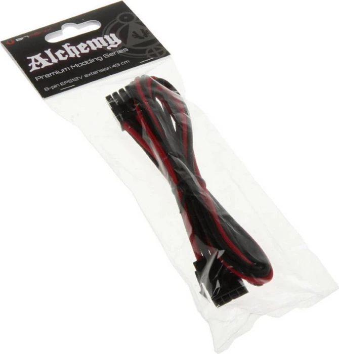 BitFenix Alchemy 8-Pin EPS12V Verlängerung 45cm, sleeved rot/schwarz