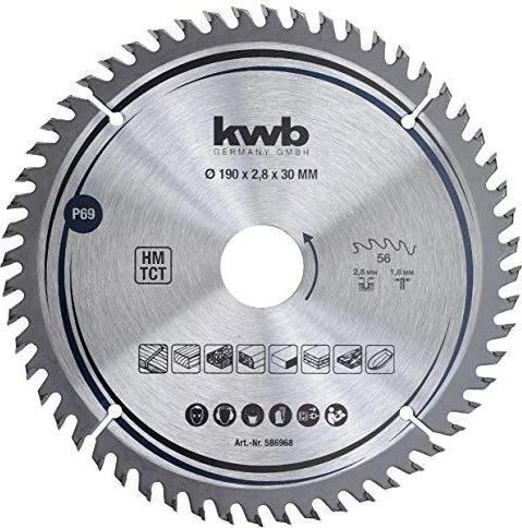 kwb Präzision Kreissägeblatt 56Z, 190x1.8x30mm, 1 Stück
