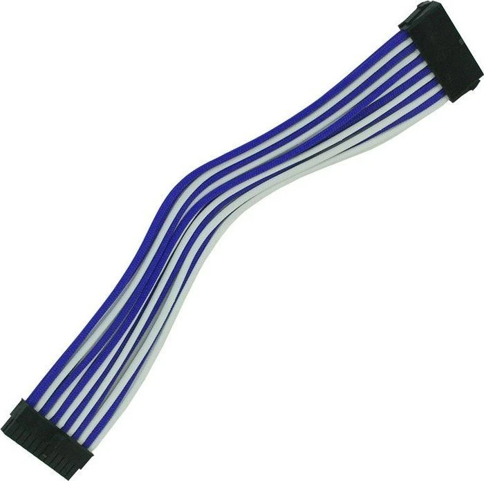 Nanoxia 24-Pin ATX Verlängerung 30cm, single blau/weiß