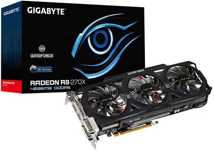 GIGABYTE Radeon R9 270X Windforce 3X OC, 4GB GDDR5, 2x DVI, HDMI, DP