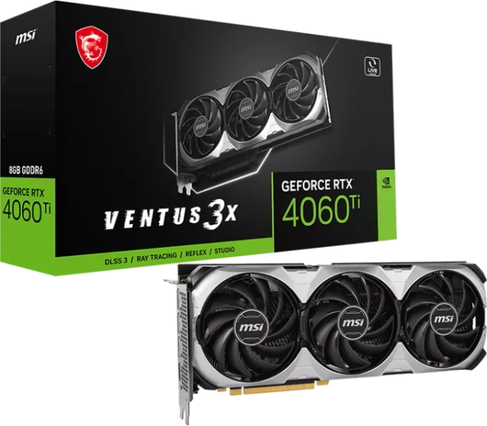 MSI GeForce RTX 4060 Ti Ventus 3X 8G, 8GB GDDR6, HDMI, 3x DP