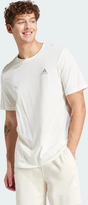 adidas Essentials Single Jersey Embroidered Small Logo T-Shirt kurzarm off white (Herren)