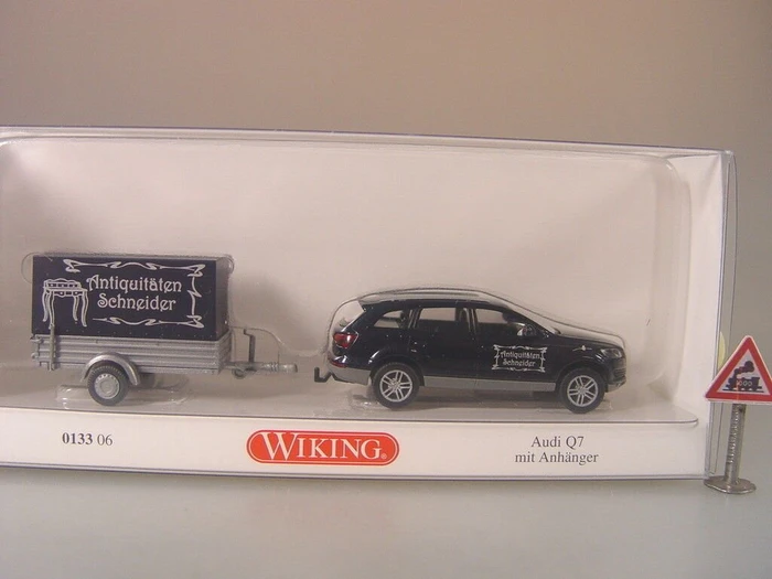 Wiking Modern Edition Audi Q7 mit Anhänger Antiquitäten Schneider