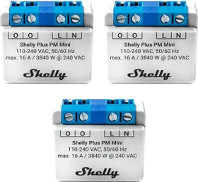 Shelly Plus PM Mini, 1-Kanal, Unterputz, Strom-/Energiemesser, 3er-Pack