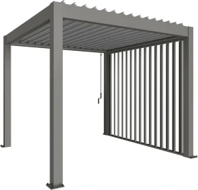 Biohort Lamellenseitenwand für Pergola 3m quarzgrau-metallic