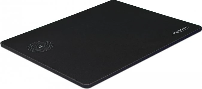 DeLOCK USB Mousepad mit kabelloser Ladefunktion, 342x283mm, schwarz