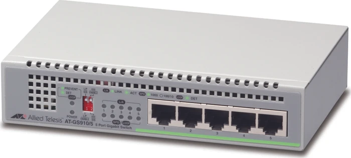 Allied Telesis CentreCOM GS910 Desktop Gigabit Switch, 5x RJ-45