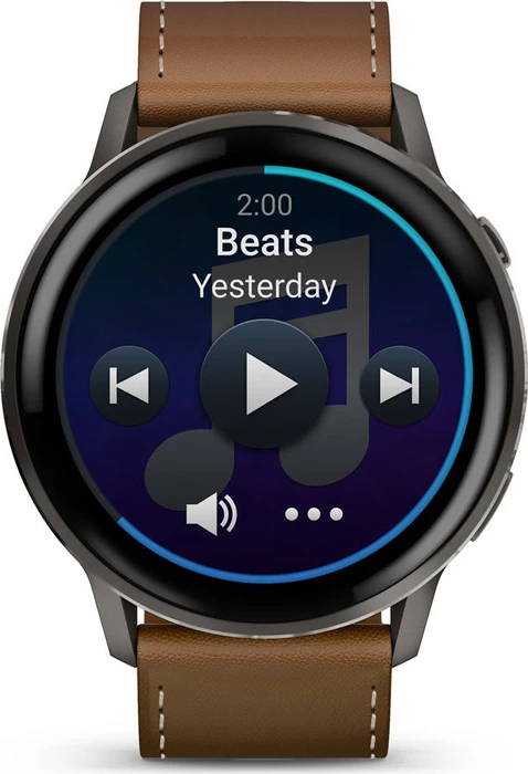 Garmin Venu 4 salte/black/brown leather