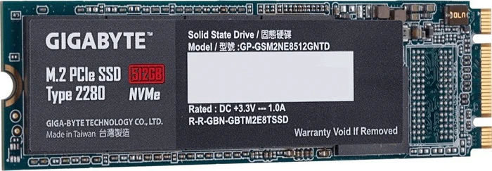 GIGABYTE M.2 PCIe SSD Type 2280 512GB, M.2 2280 / B-M-Key / PCIe 3.0 x2