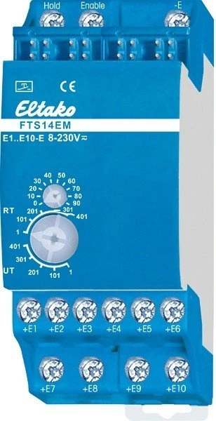 Eltako FTS14EM Eingabemodul 10-fach | RS485-Bus | 8-230V UC | REG | 2TE | IP20 | bidirektional