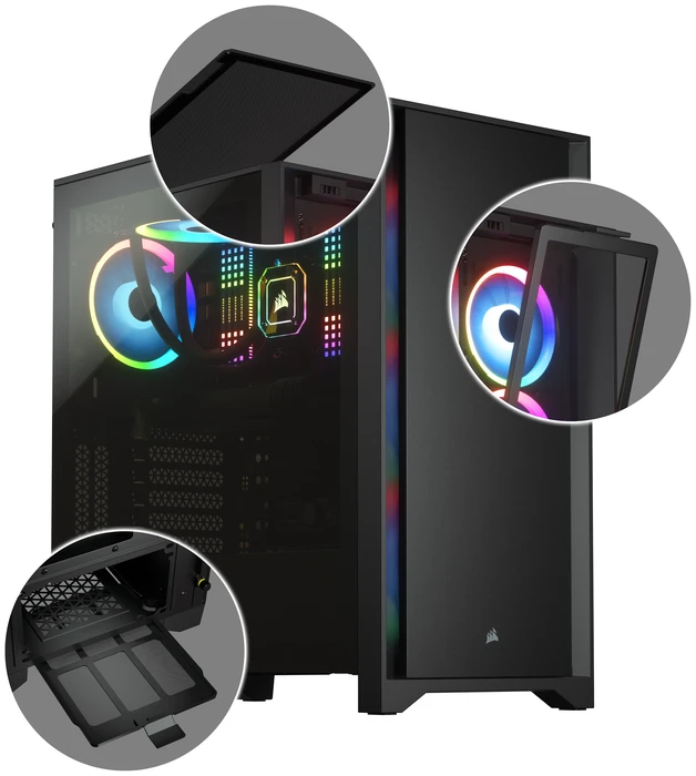 Corsair 4000D, schwarz, Glasfenster