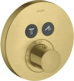 Hansgrohe Axor ShowerSelect rund Thermostat mit 2 Ventilen brushed brass
