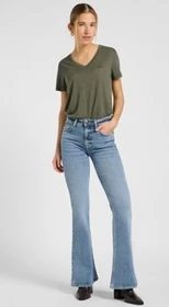 Lee V-Neck Funktionsshirt kurzarm oak moss (Damen)