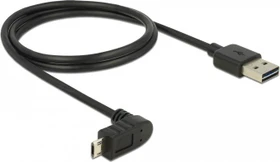 DeLOCK EASY-USB Adapterkabel, USB 2.0 Micro-B 90° vertikal gewinkelt [Stecker] auf USB-A 2.0 [Stecker], schwarz, 1m (83848)