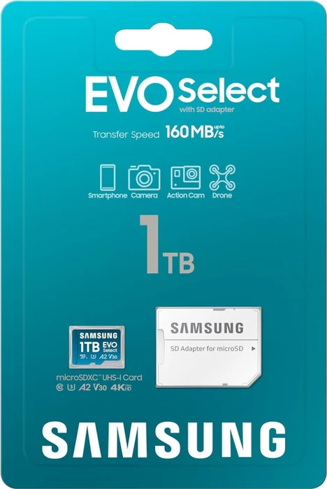 Samsung EVO Select R160 1TB Kit, UHS-I U3, A2, Class 10