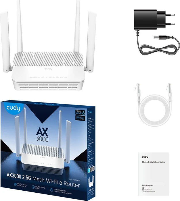 Cudy WR3000P, AX3000, weiß