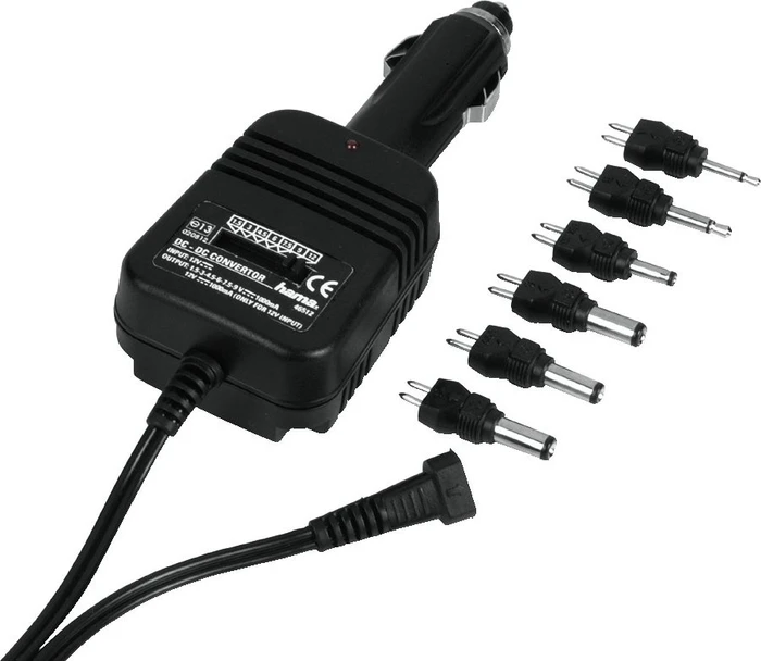 Hama Universal Kfz Notebook Netzteil, 2-Pin-Stecker mit Wechseladapter, 12W