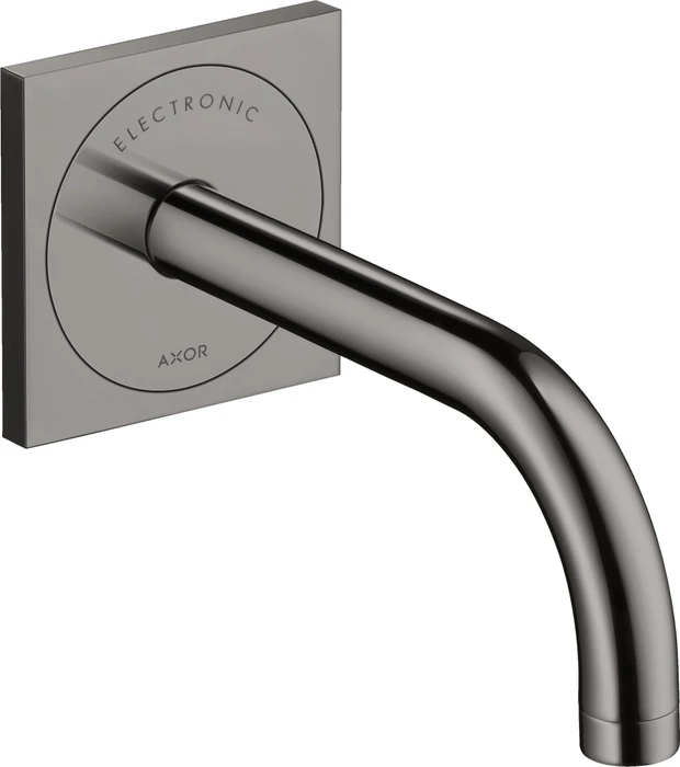 Hansgrohe Axor Uno elektrische Waschbeckenarmatur 165 mit Temperaturvoreinstellung und Netzanschluss polished black chrome