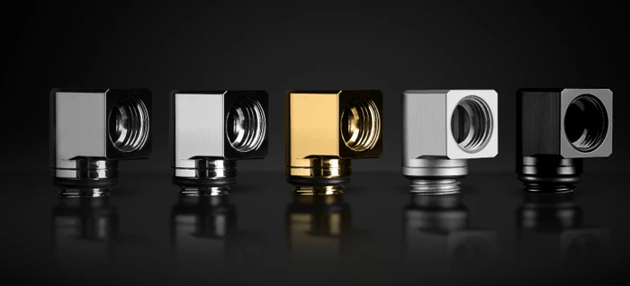 EK Water Blocks Quantum Line EK-Quantum Torque Micro Rotary 90° Winkeladapter, Satin Titanium