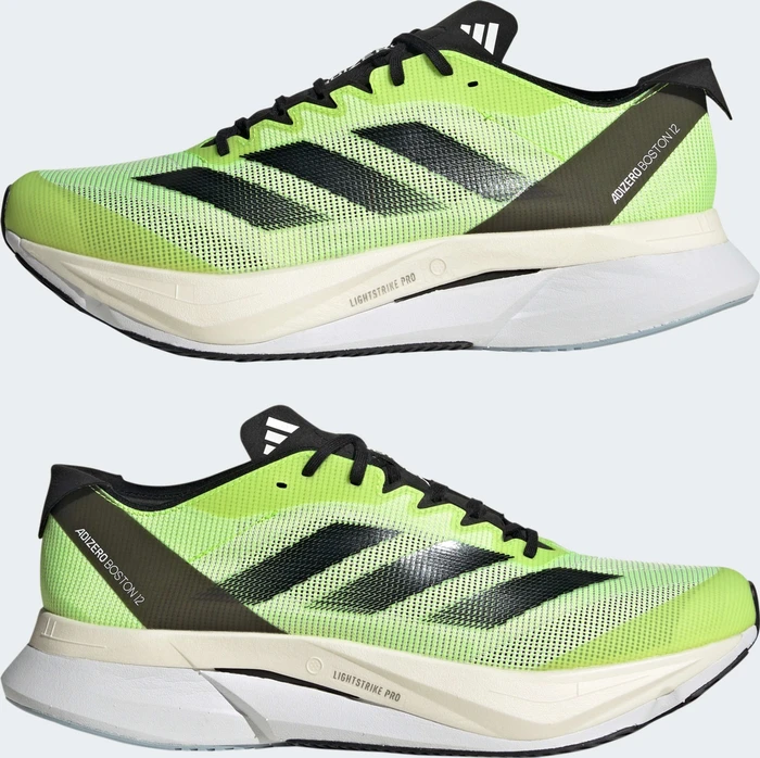 adidas Adizero Boston 12 cloud white/core black/lucid lemon (Herren)