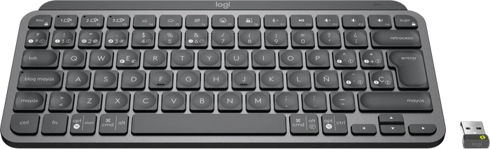 Logitech MX Keys Mini for Business, LEDs weiß, Logi Bolt, Graphite, schwarz, USB/Bluetooth, FR