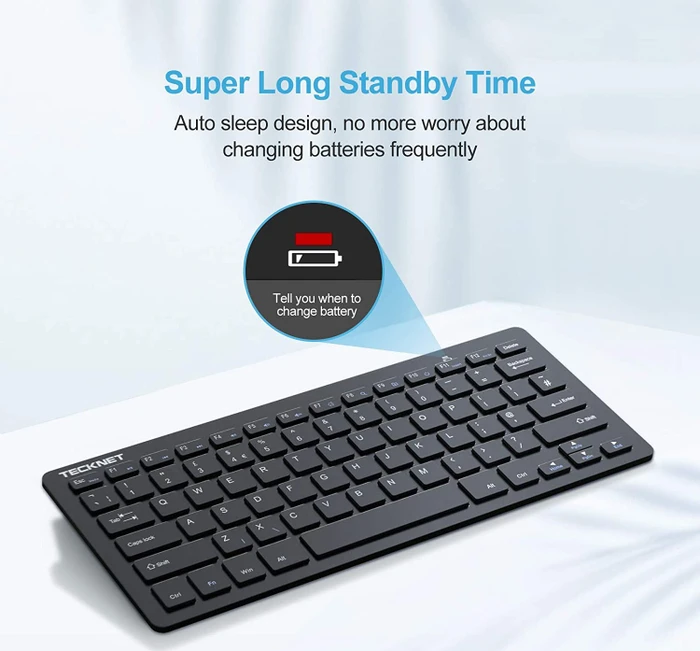 TeckNet Slim Portable Wireless Keyboard, USB, DE