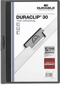 Durable Duraclip 30 Klemmmappe, A4, anthrazit/transparent, 25er-Pack