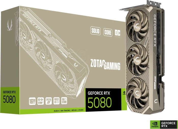Zotac Gaming GeForce RTX 5080 SOLID CORE OC 20th Anniversary Edition, 16GB GDDR7, HDMI, 3x DP