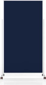 Magnetoplan Moderationstafel VarioPin, mobile Pinnwand mit dunkelblauen Filz, weiß/blau, 100x180cm