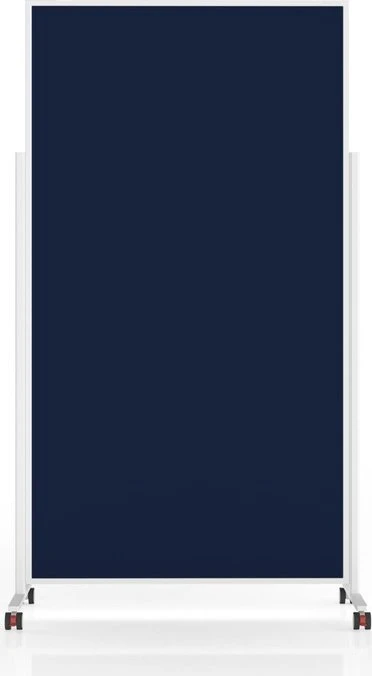 Magnetoplan Moderationstafel VarioPin, mobile Pinnwand mit dunkelblauen Filz, weiß/blau, 100x180cm (1181114)