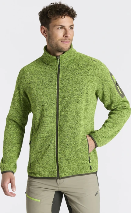 CMP Melange Knit Tech Heavy Fleece Jacke mela/oil green (Herren)