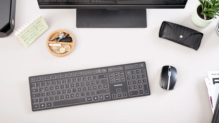 Cherry KW 9100 Slim, schwarz, USB/Bluetooth, DE