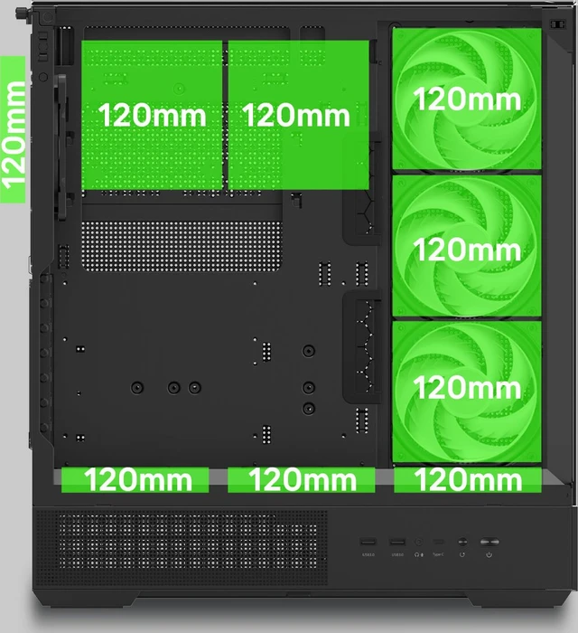 Zalman P40 Prism Plus Black, schwarz, Glasfenster