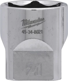 Milwaukee Four Flat Außensechskant Steckschlüssel 3/8", 21x30mm, 1 Stück