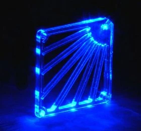 Diverse Crystal Fan Grill blue/LED Lüftergitter Acryl blau