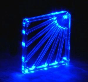 Diverse Crystal Fan Grill blue/LED Lüftergitter Acryl blau
