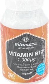 Vitamaze Vitamin B12 1.000µg hochdosiert vegane Tabletten, 360 Stück