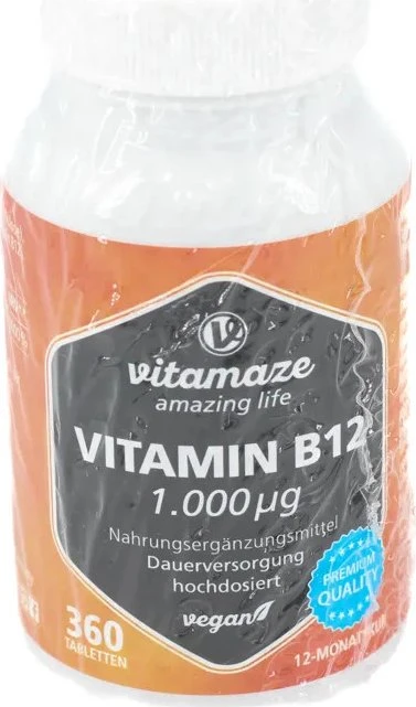 Vitamaze Vitamin B12 1.000µg hochdosiert vegane Tabletten