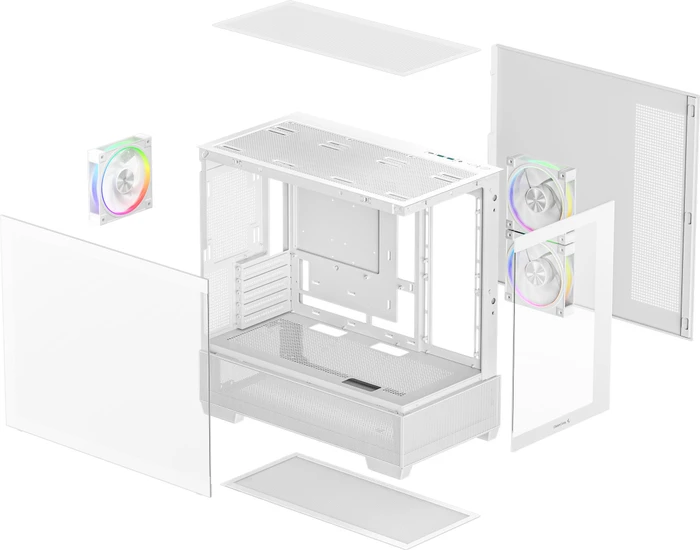 DeepCool CG380 3F WH, weiß, Glasfenster