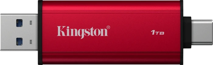 Kingston Dual Portable SSD 1TB rot, USB-A + USB-C, USB 3.2 Gen 2×1