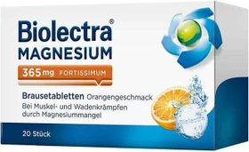 Biolectra Magnesium 365mg fortissimum Orange Brausetabletten, 20 Stück