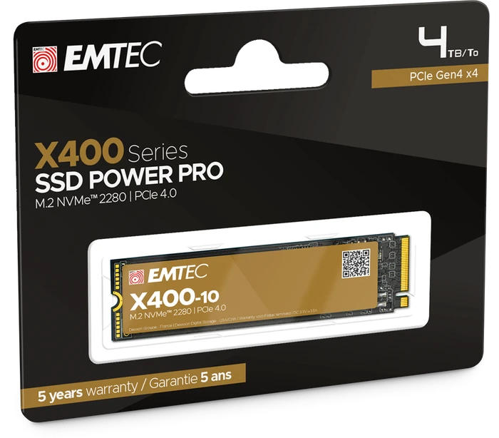 Emtec X400-10 SSD Power Pro 4TB, M.2 2280 / M-Key / PCIe 4.0 x4