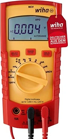 Wiha Digitales Multimeter SB25542 | 1000V AC/DC True-RMS | CAT IV | Temperatur- & Frequenzmessung | Data Hold | IP40 Image