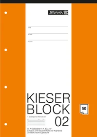 Brunnen KIESER-Block Spiralblock 02, A4, Lineatur 2, 50 Blatt