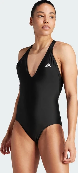 adidas 3-Streifen Badeanzug schwarz/weiß (Damen)