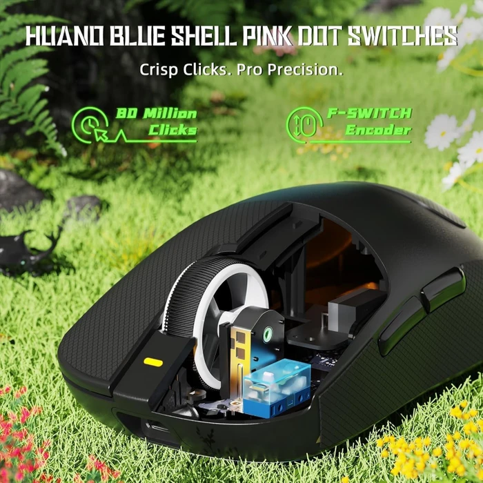 Attack Shark X8 SE Tri-mode Wireless Gaming Mouse, schwarz, inkl. Grip Tape, USB/Bluetooth
