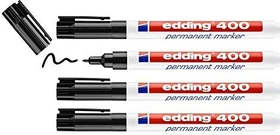 edding 400 Permanentmarker schwarz, 4er-Pack