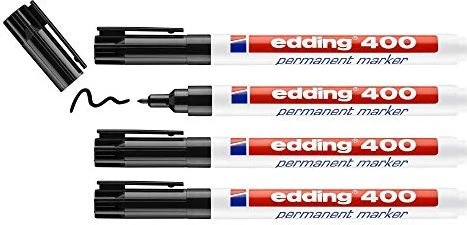 edding 400 Permanentmarker schwarz, 4er-Pack