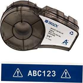 Brady All Weather Vinyl Beschriftungsband, 19.1mm, weiß/blau